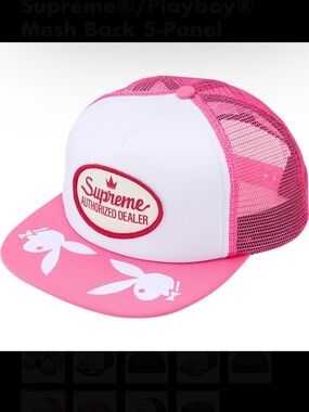 Supreme Playboy Pink Mesh 5 Panel Trucker Hat Brand New